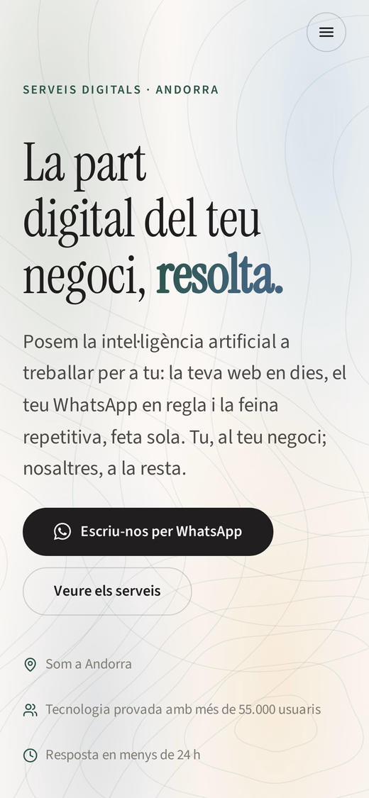 Binaria website seen on a phone