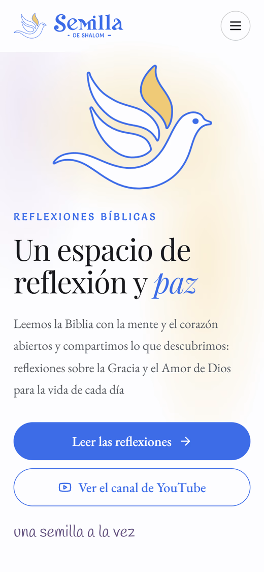 Semilla de Shalom website seen on a phone